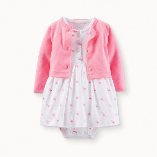 Flamingo Baby Dress Set