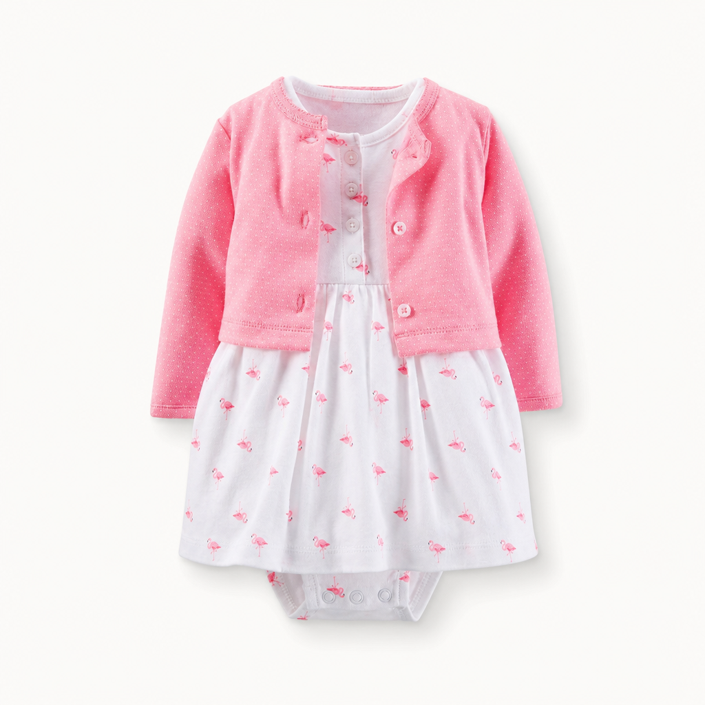 Flamingo Baby Dress Set